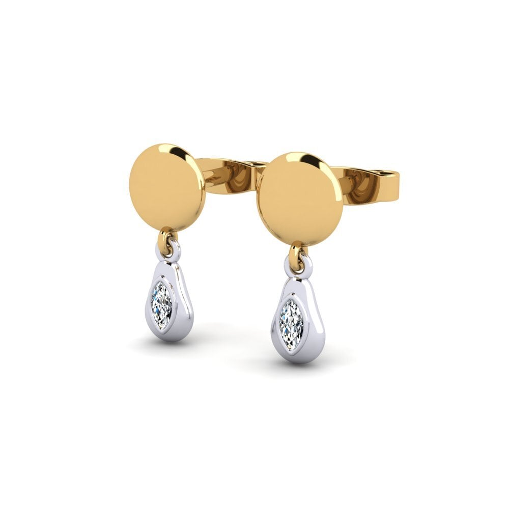 14ct Yellow & White Gold Women's Earring Irishly
