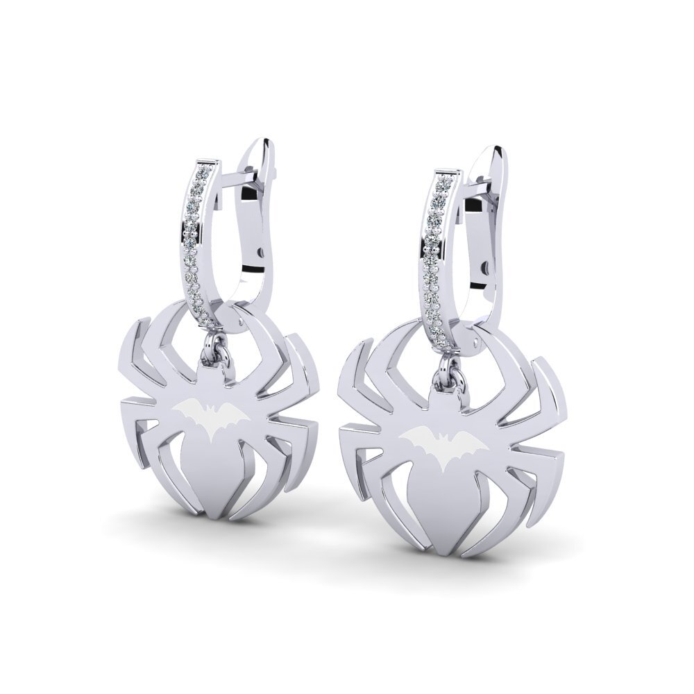 14k Oro Blanco Pendiente de mujer Jabe