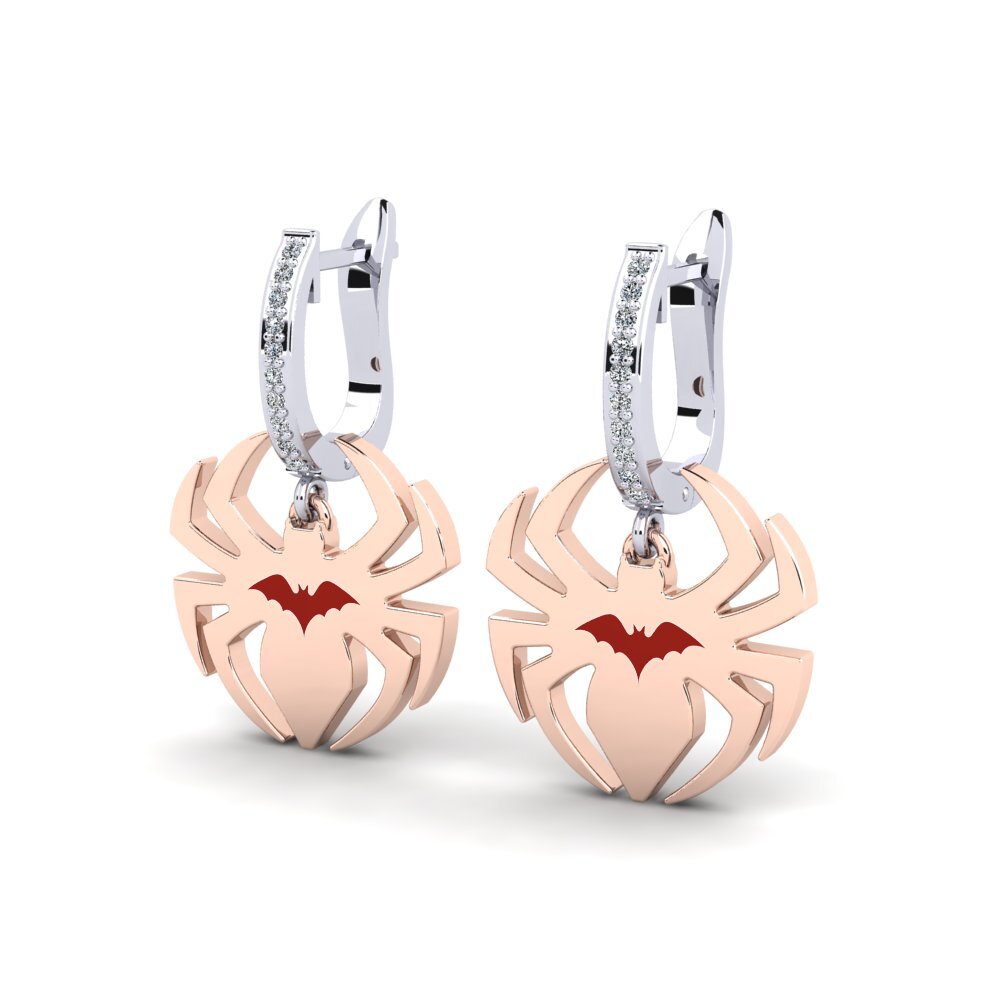 14k 화이트 & 로즈 골드 여성 귀걸이 Jabe