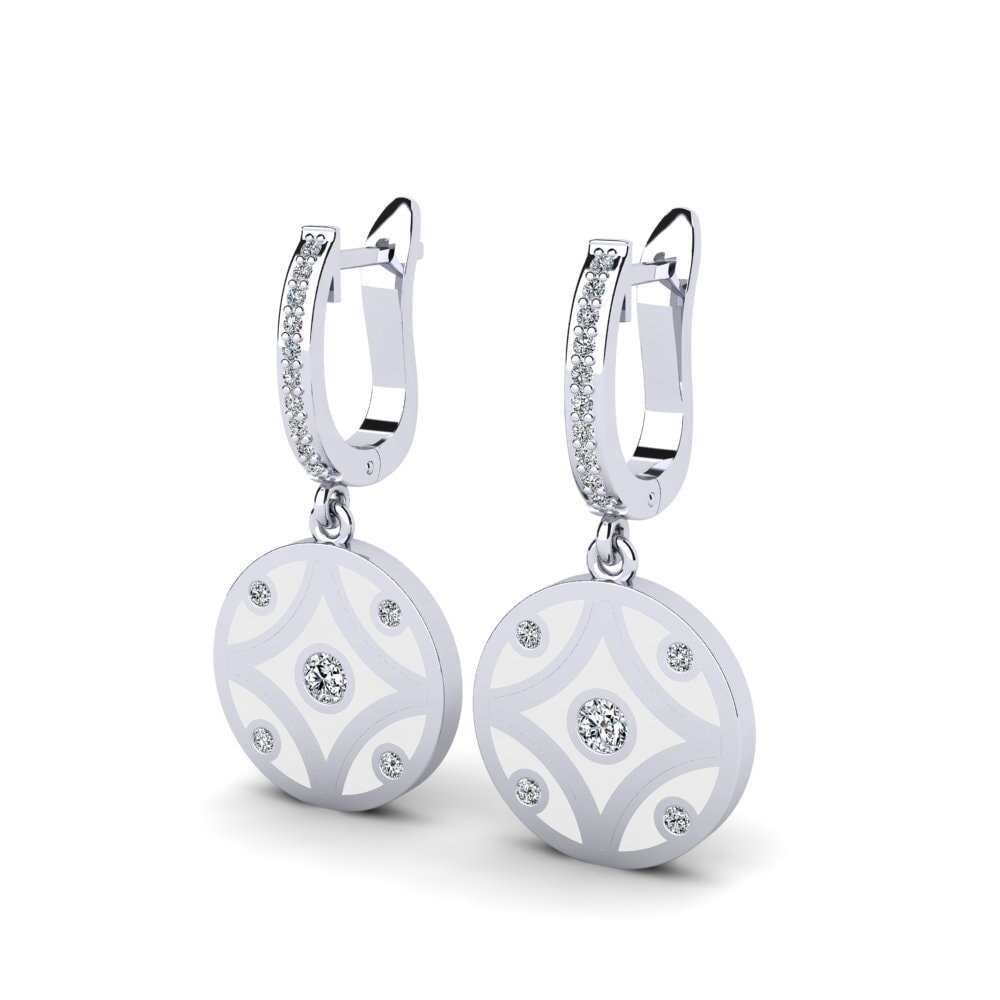 14k Oro Blanco Pendiente de mujer Jahel
