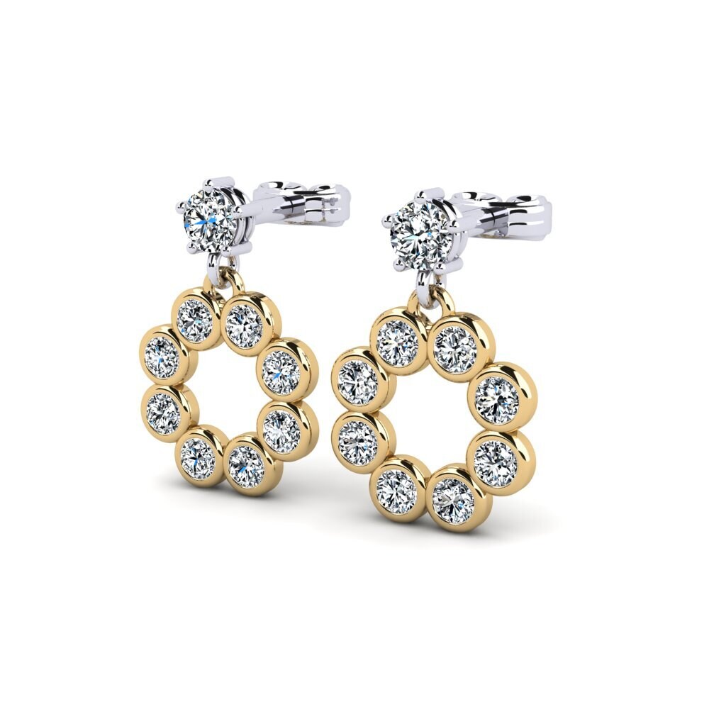 14ct Yellow & White Gold Women's Earring Khazad