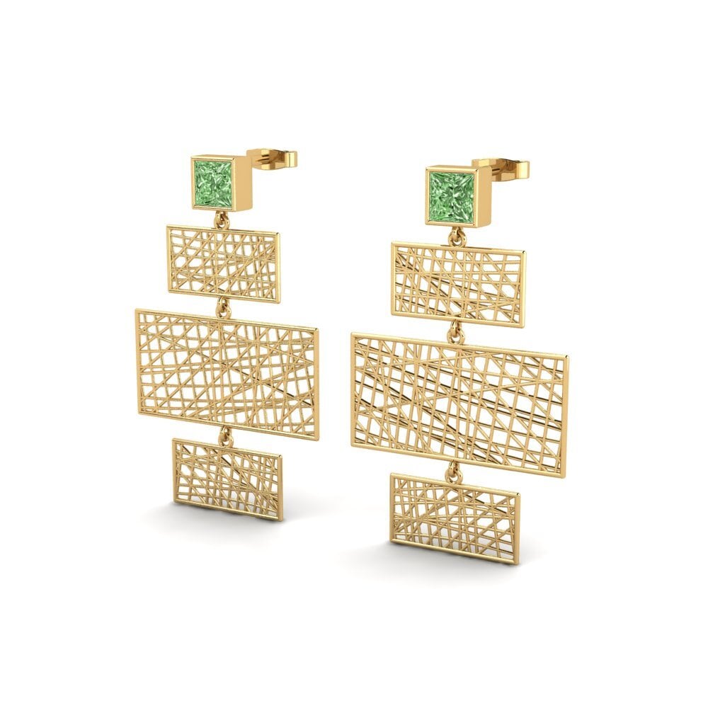 Diamant Vert Boucle d'oreille femme Anniey