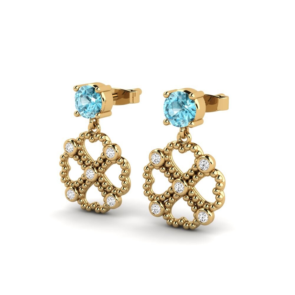 Zircon Bleu Boucle d'oreille femme Dita