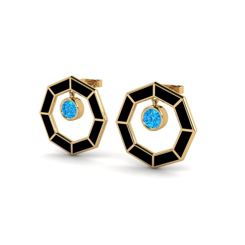 Topacio azul Pendiente de mujer Dyable