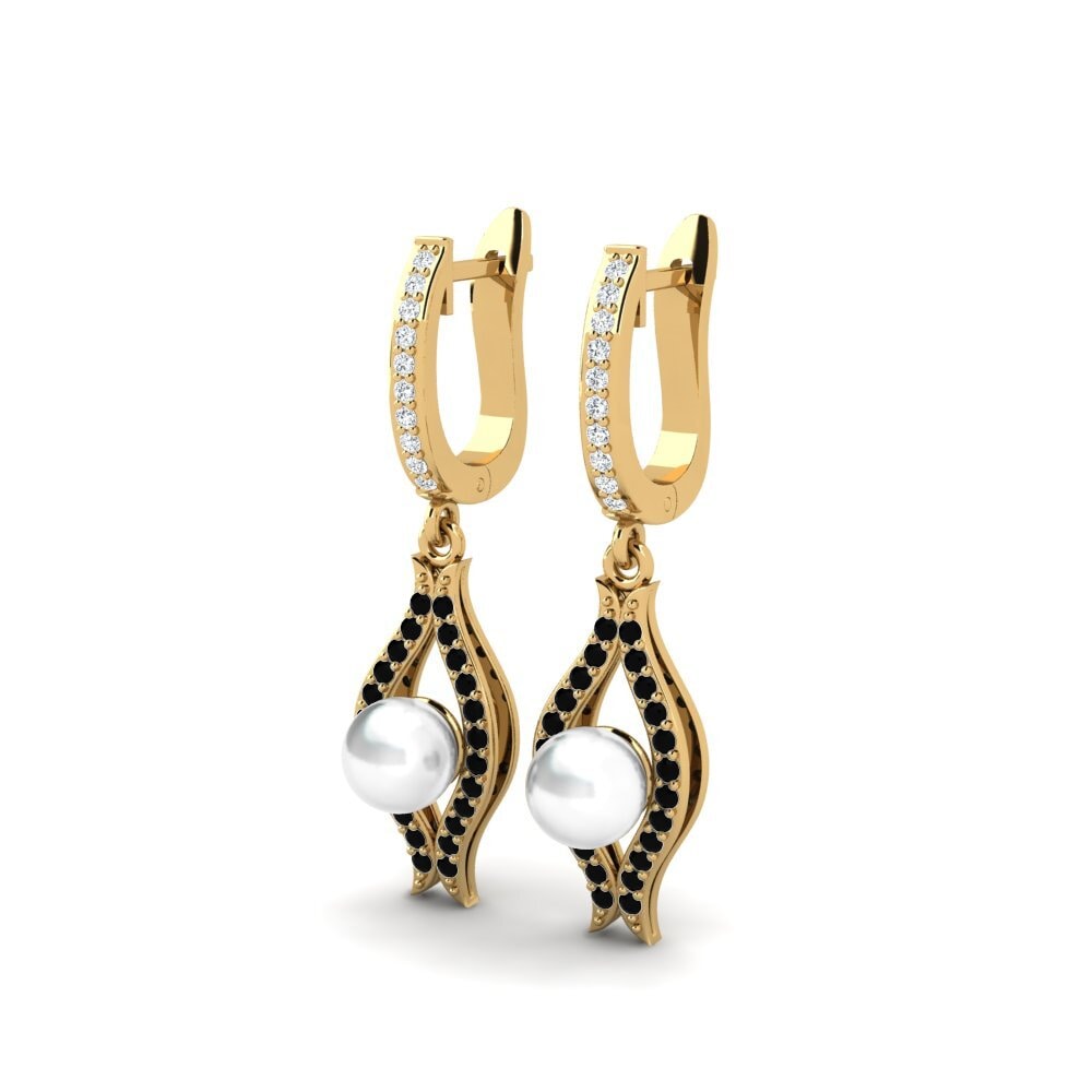 Schwarzer Diamant Damen ohrring Haspe