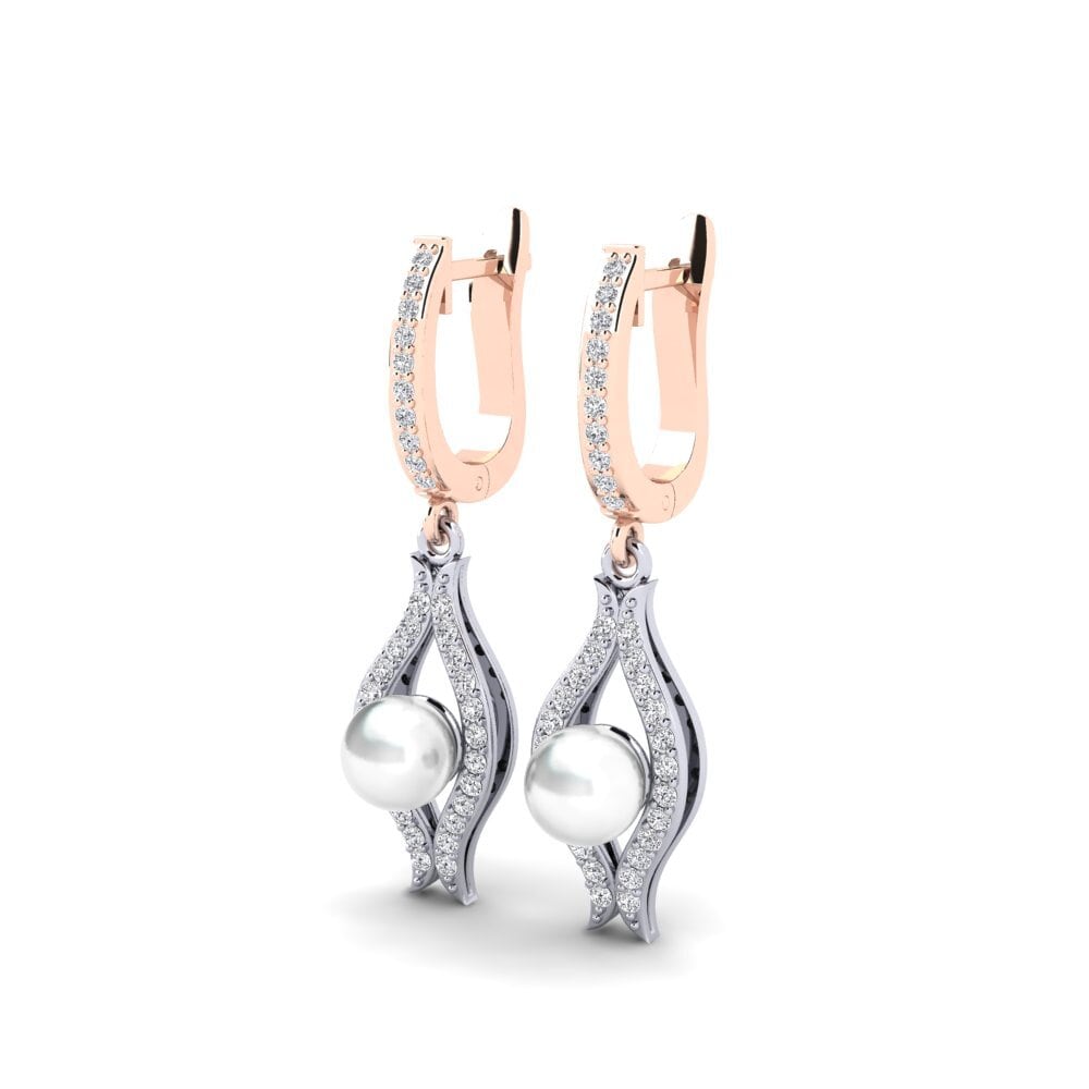 9ct Rose & White Gold Lab Grown Diamond Women's Earring Haspe