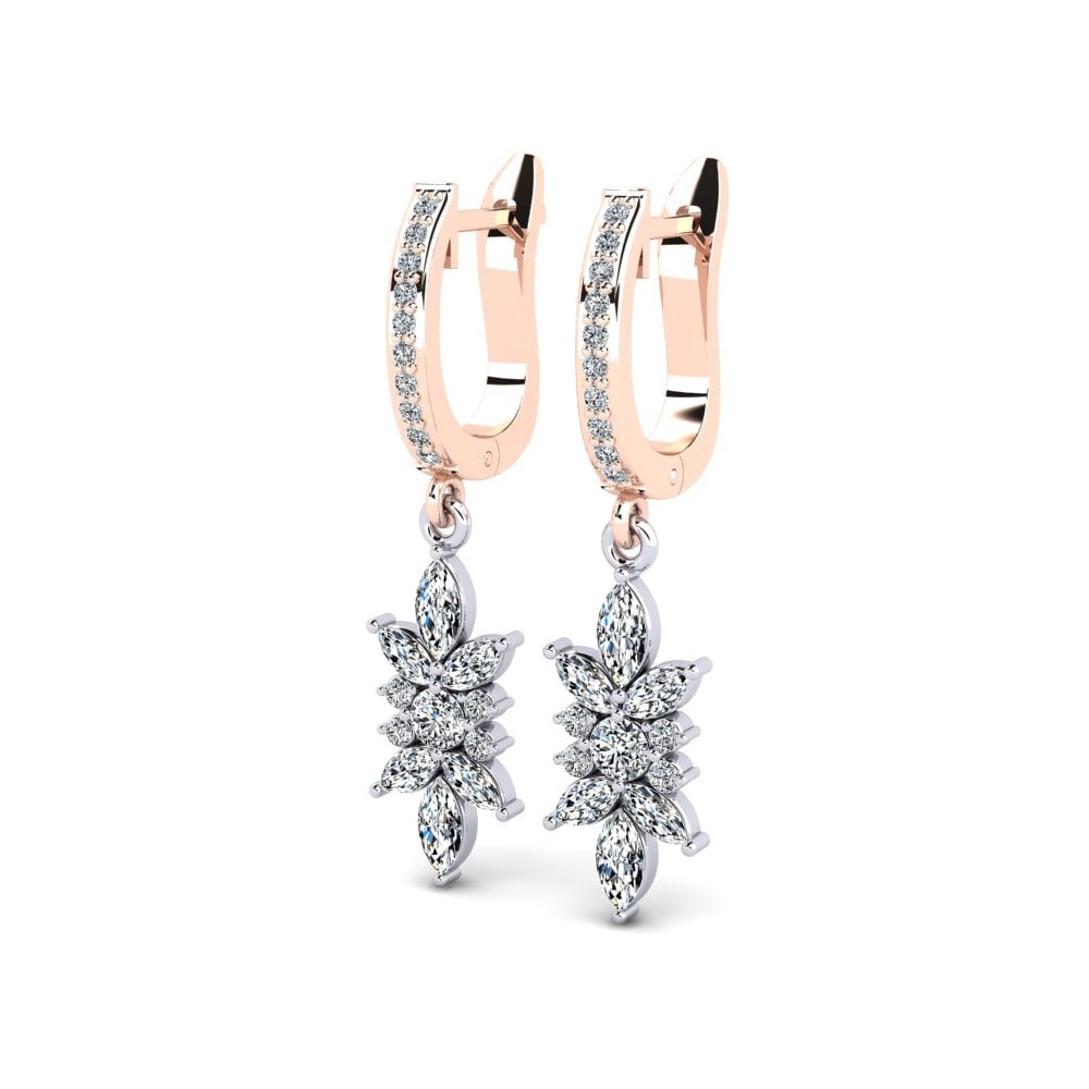 14ct Rose / White Gold Mixed Women's Earring Holize
