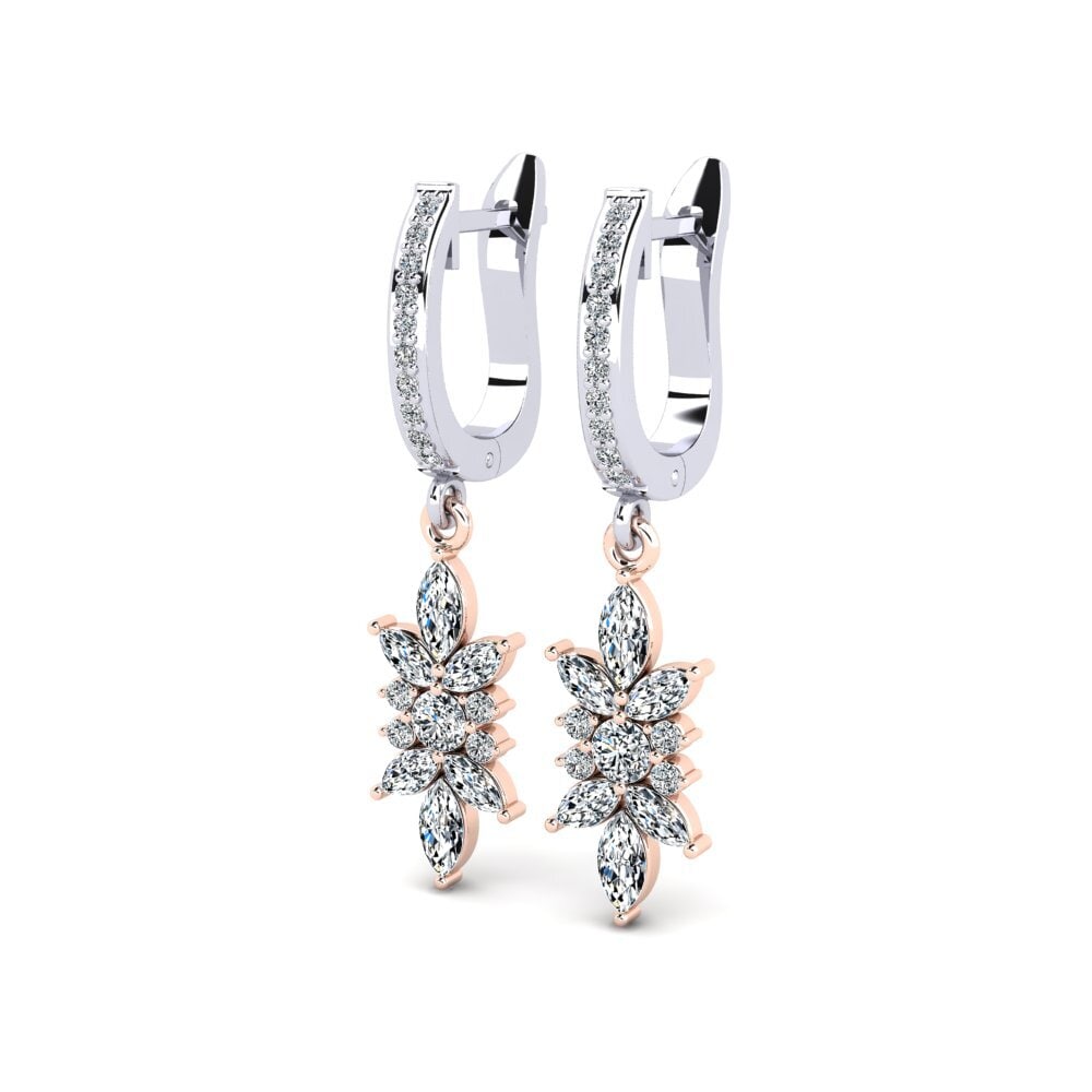 Vàng Trắng-Đỏ 14K Kết Hợp Bông tai nữ Holize