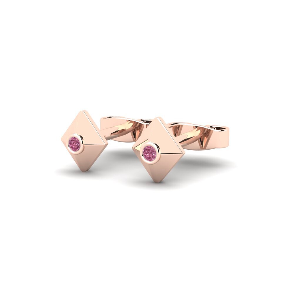 14k Oro Rosa Granate Rhodolite Pendiente de mujer Hsipmud