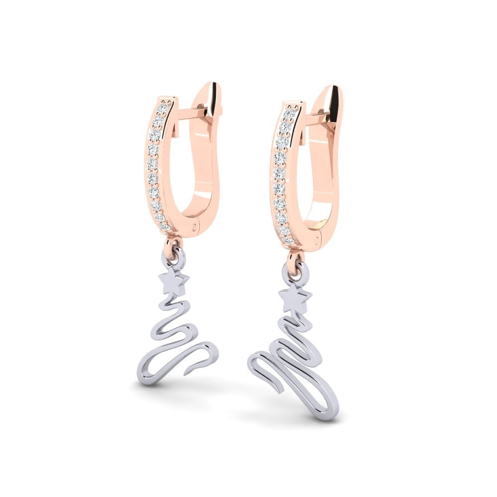 9k Oro Rosa & Blanco Pendiente de mujer Ingtone