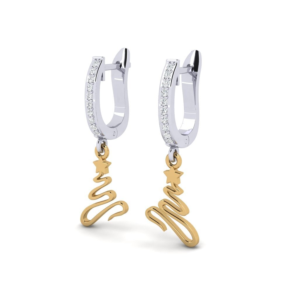 14k Oro Blanco / Amarillo Pendiente de mujer Ingtone