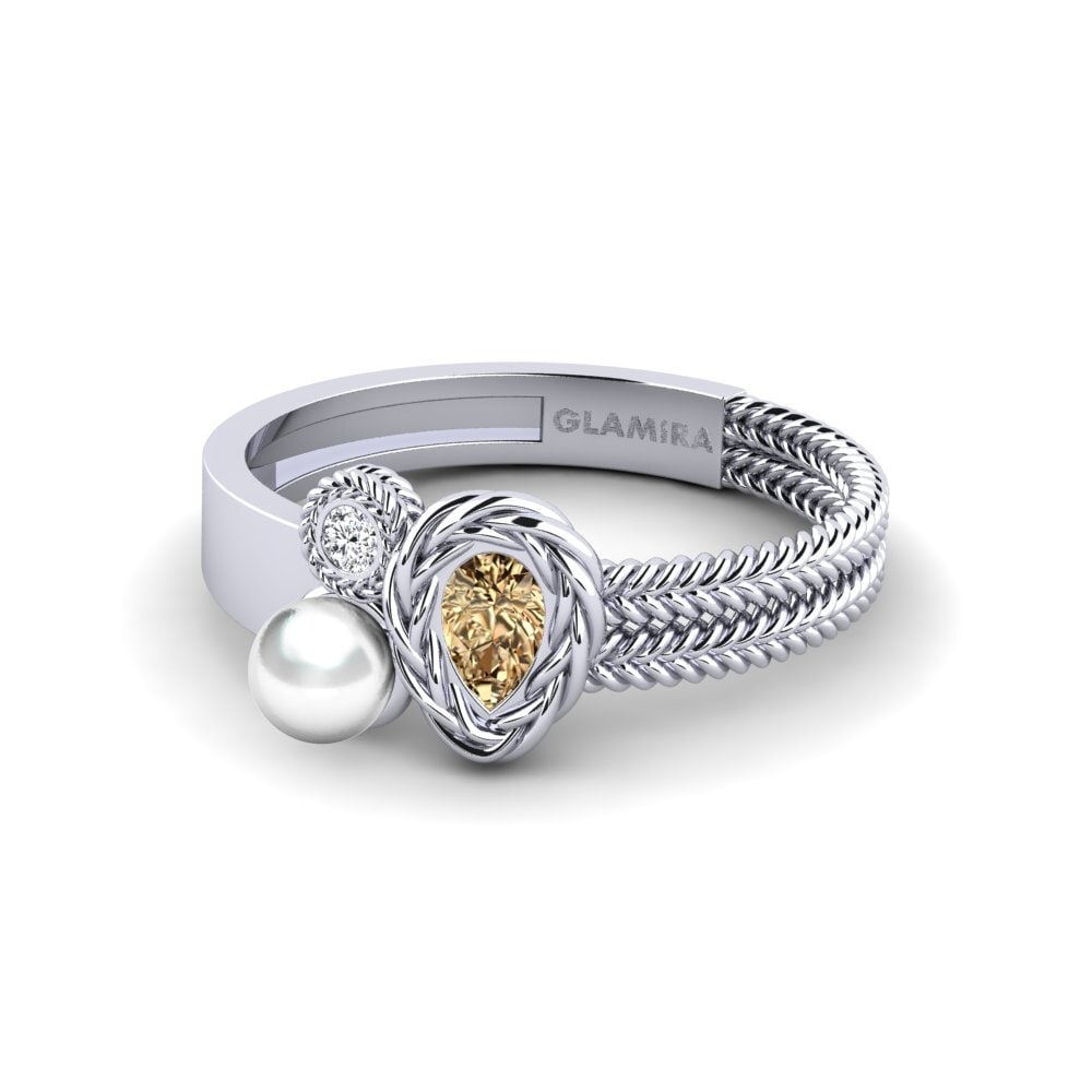 950 Platinum Brown Diamond Ring Acwella