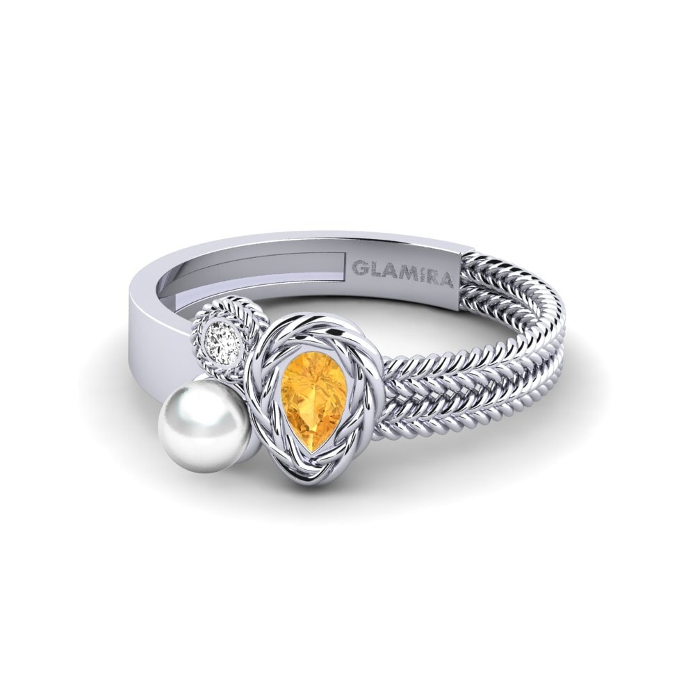 950 Platinum Citrine Ring Acwella