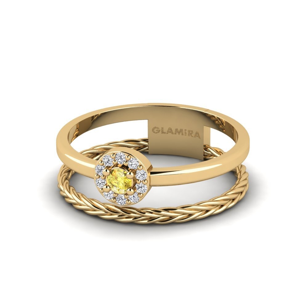 Yellow Sapphire Ring Feuille