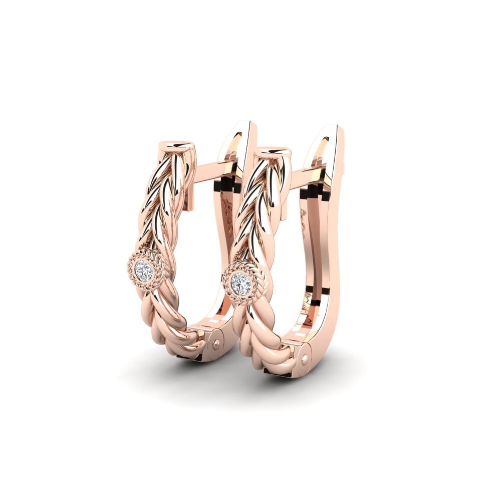 9k Oro Rosa Diamante Pendiente de mujer Marvin
