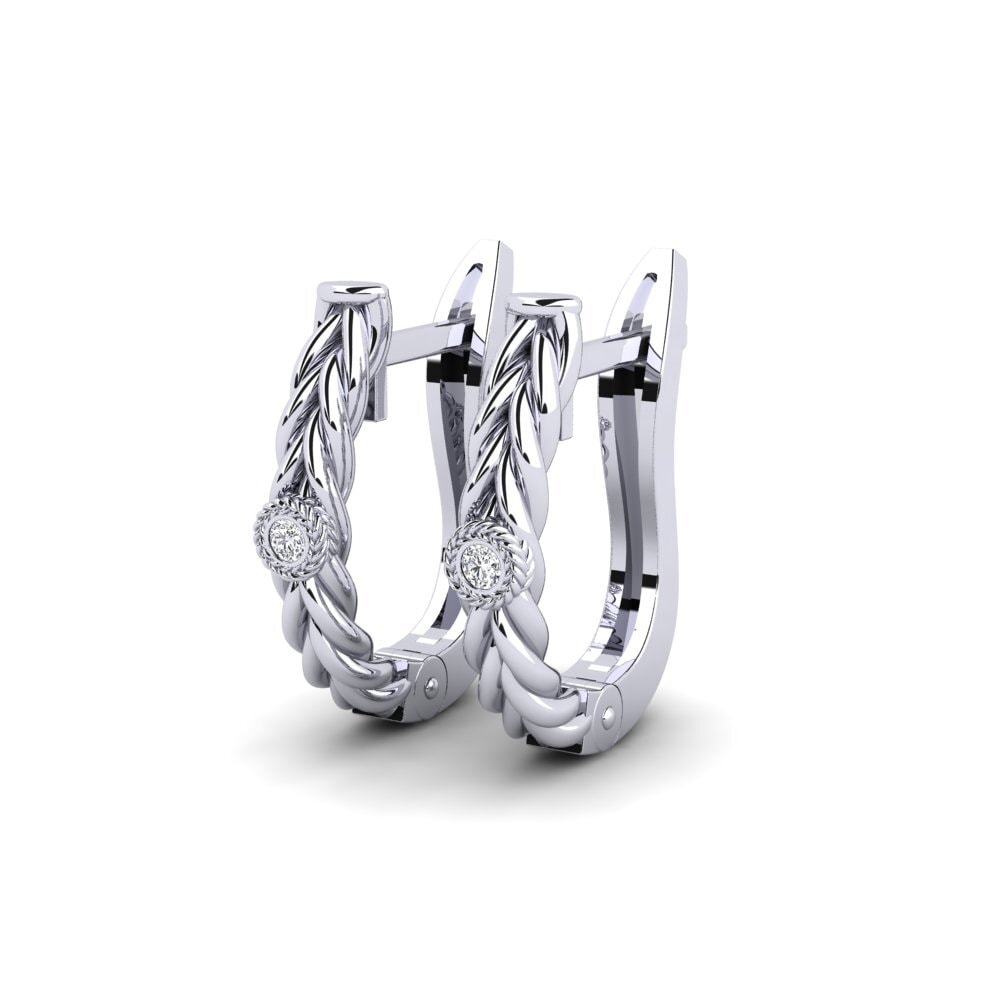 Or Blanc 585 Boucle d'oreille femme Marvin