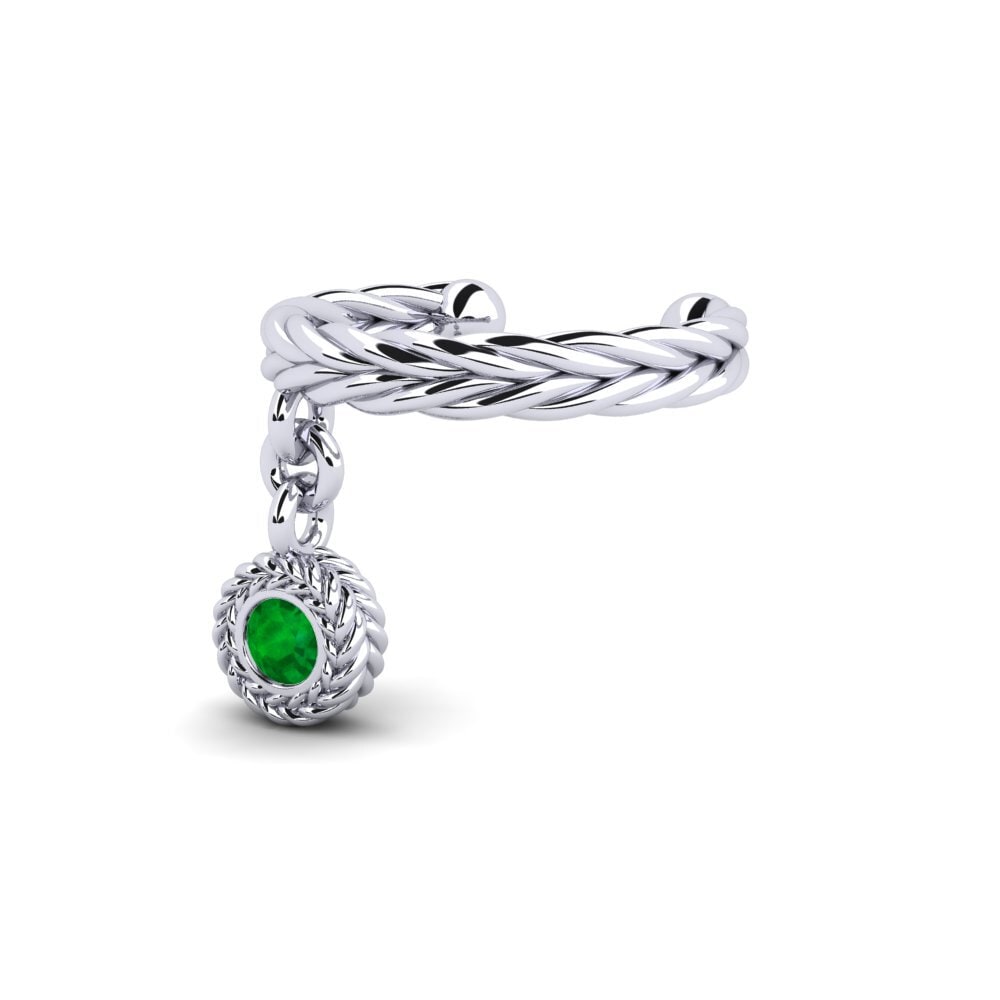 Plata 925 Esmeralda Pendiente de mujer Melamas