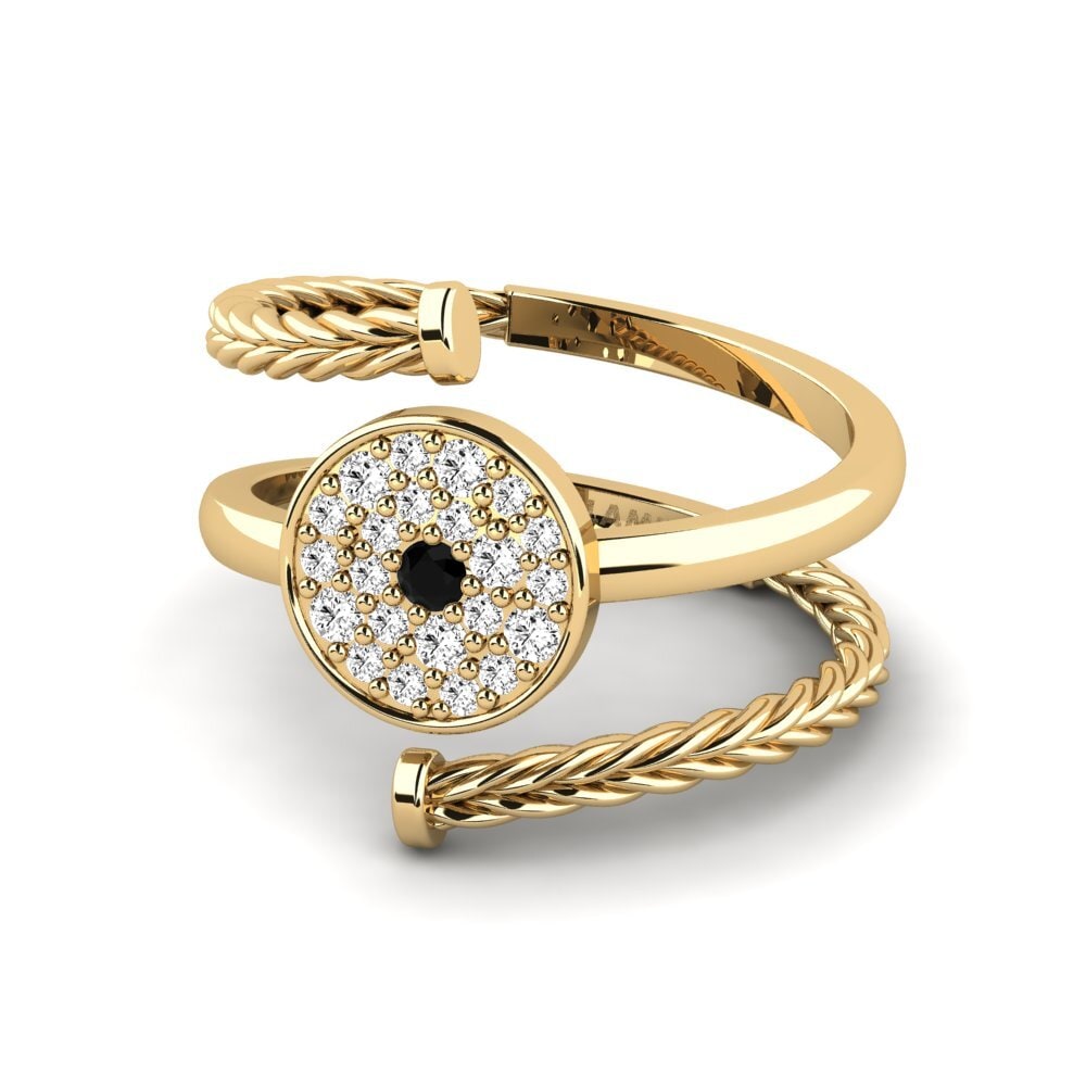 Ônix Negro Anel Curlgold