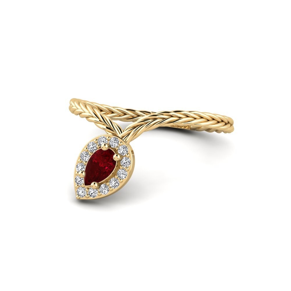 Circonita Roja Anillo de compromiso Folio