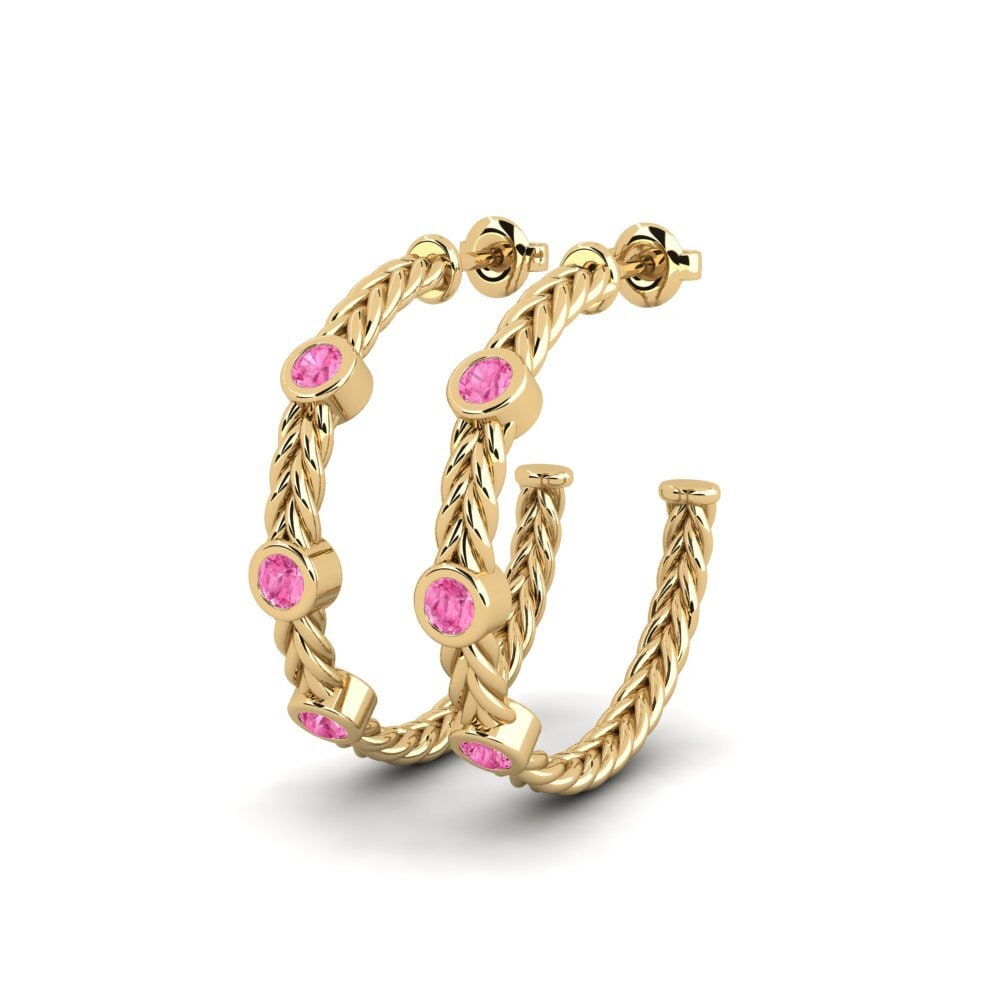 Safira Rosa Brincos Feminino Marsara
