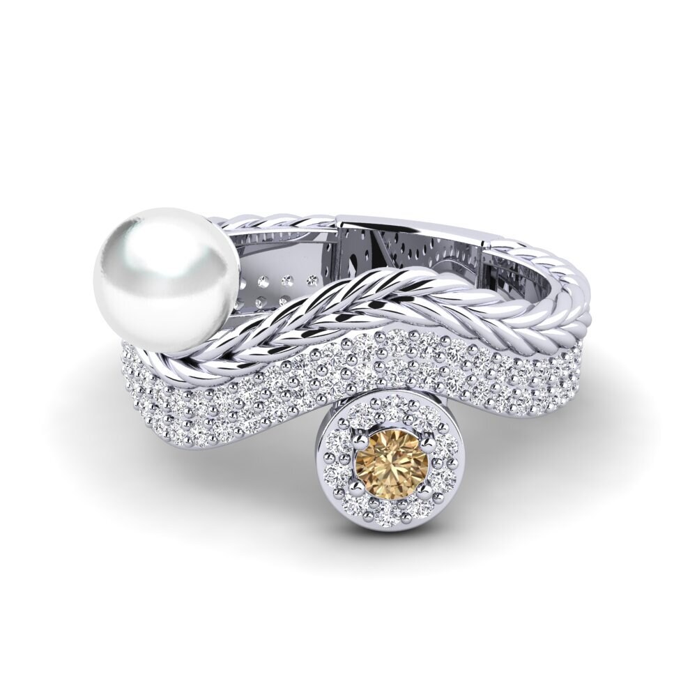 950 Platinum Brown Diamond Ring Quvonch