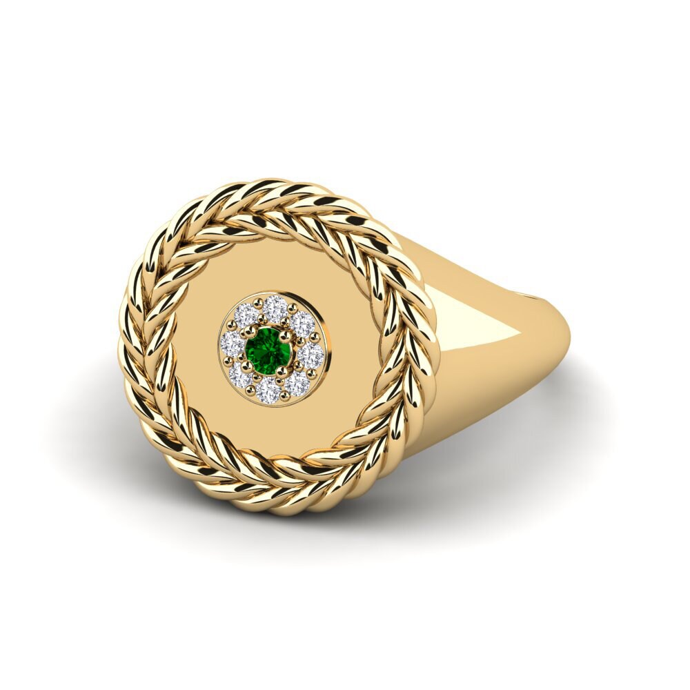 Zircônia Verde Anel Ravina