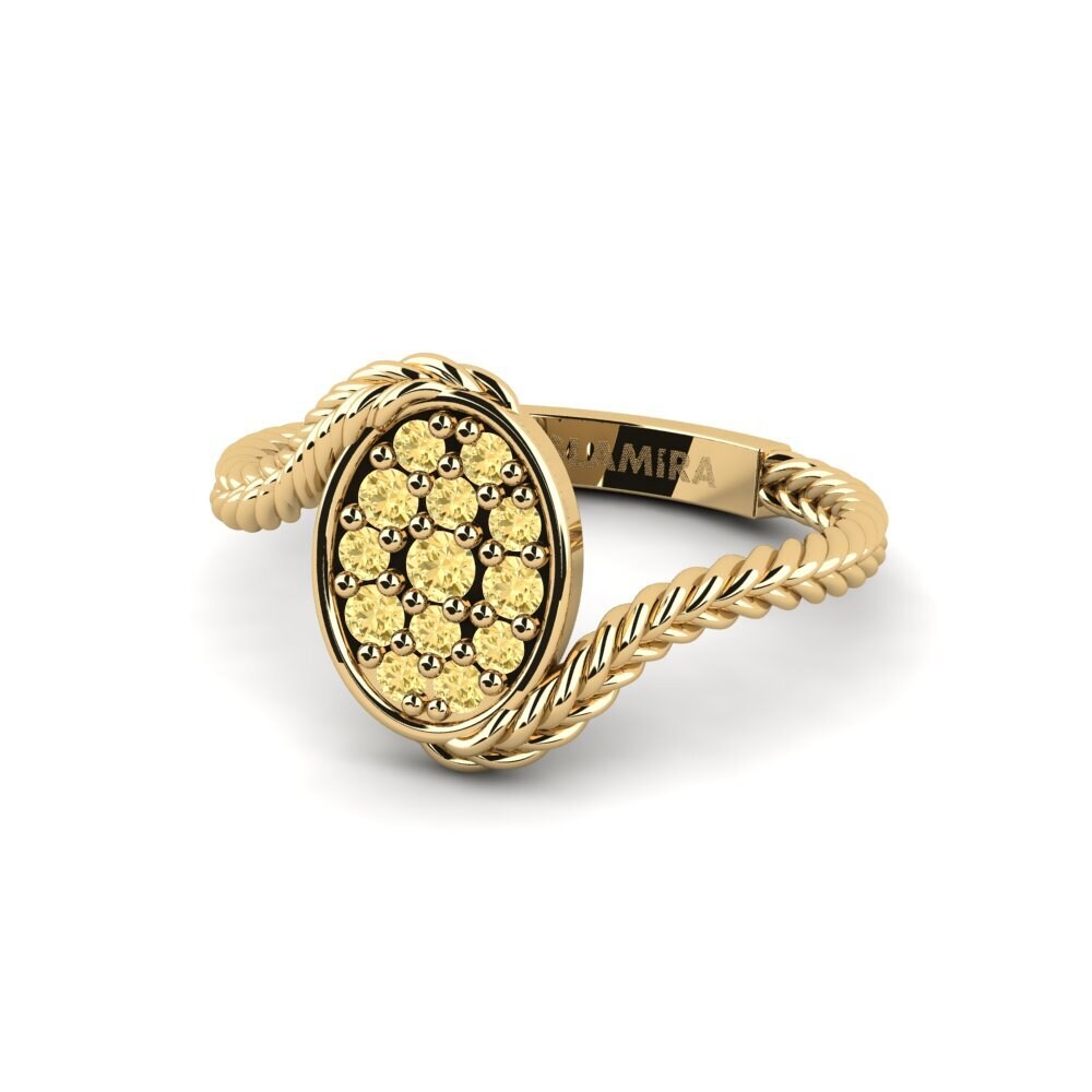 Diamante Amarelo Anéis de Mindinho Twirl