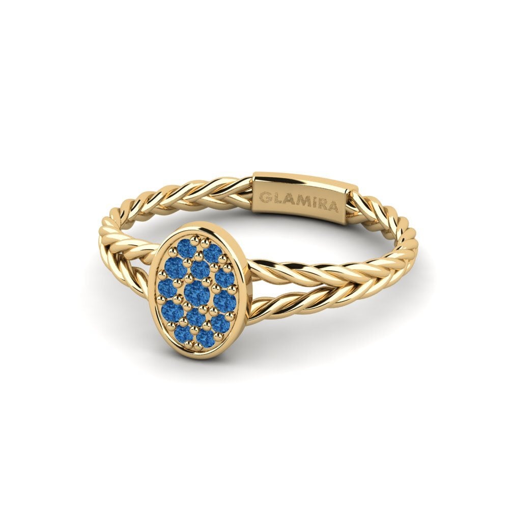 Zircônia azul escuro Anel Twistmore