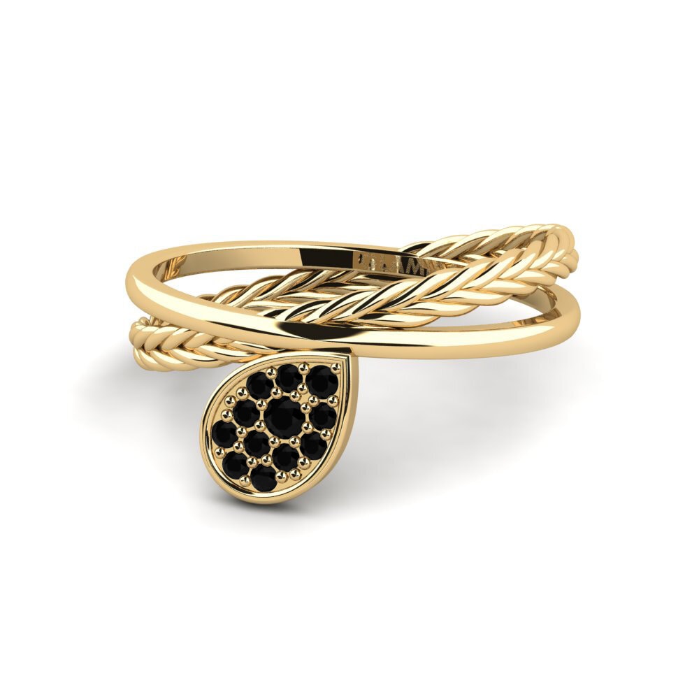 Zafiro negro Anillo Undulation