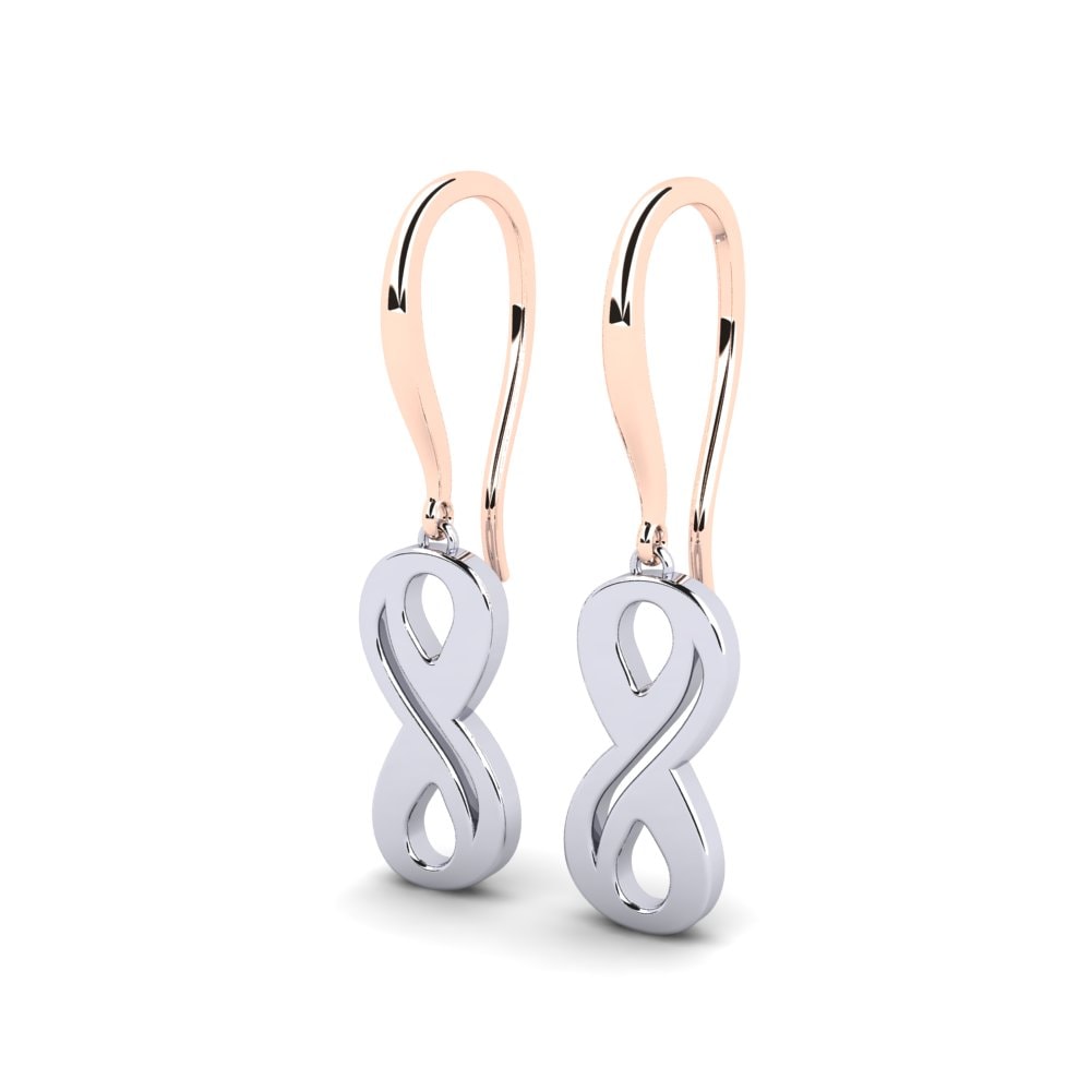 14k Oro Rosa & Blanco Pendientes Bobreta