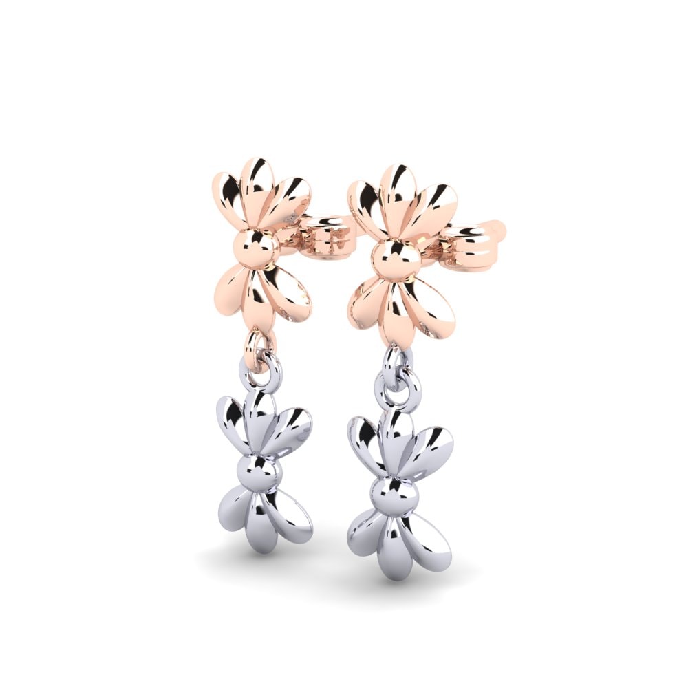 9k Oro Rosa/Blanco Pendientes Condled
