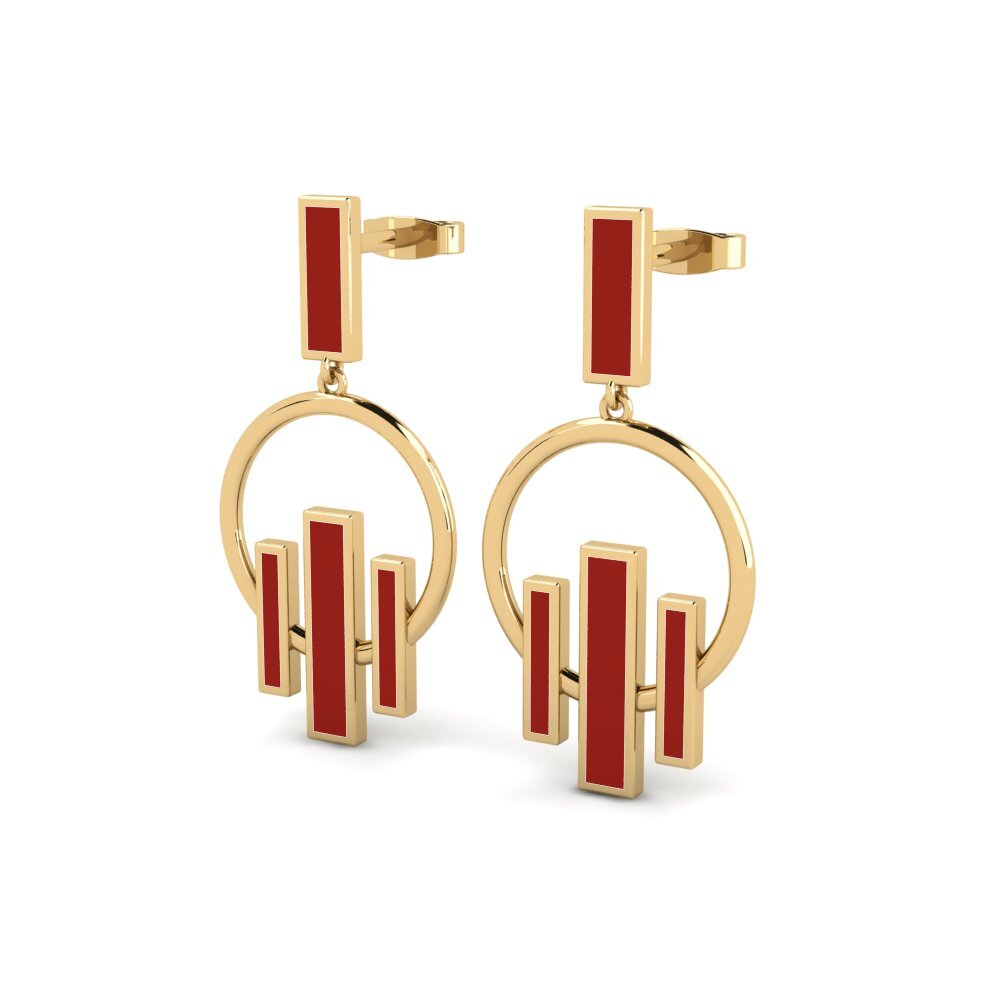 14k Oro Amarillo Pendientes Aurela