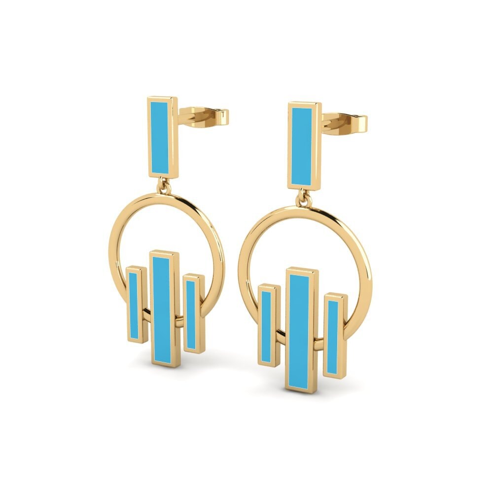 14k Oro Amarillo Pendientes Aurela