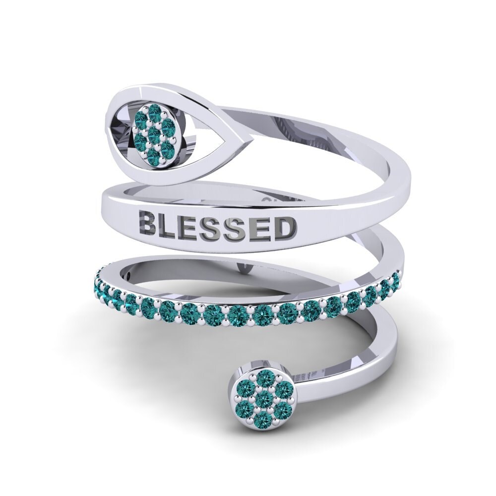 Palladium 950 Blauer Diamant Ringe Authoritative