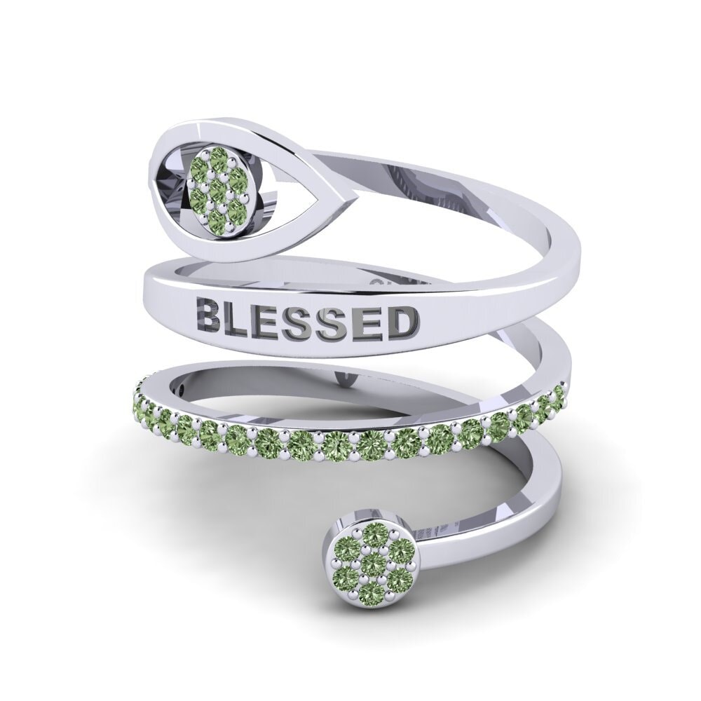 Palladium 950 Grüner Diamant Ringe Authoritative