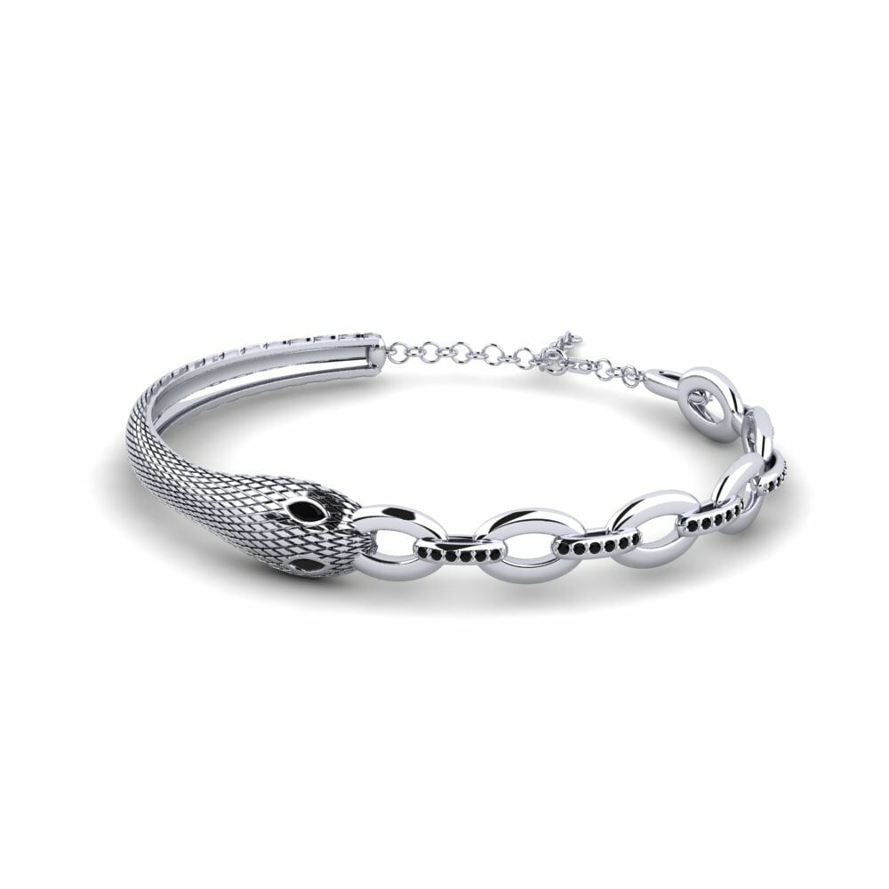 14ct White Gold Marquise Black Diamond Women's Bangle Availability view 3