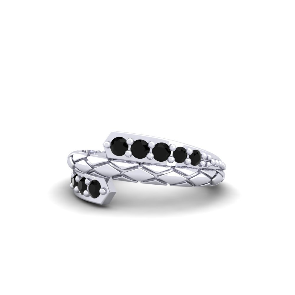Oro Bianco 585 Diamante Nero Orecchino da donna Manatua
