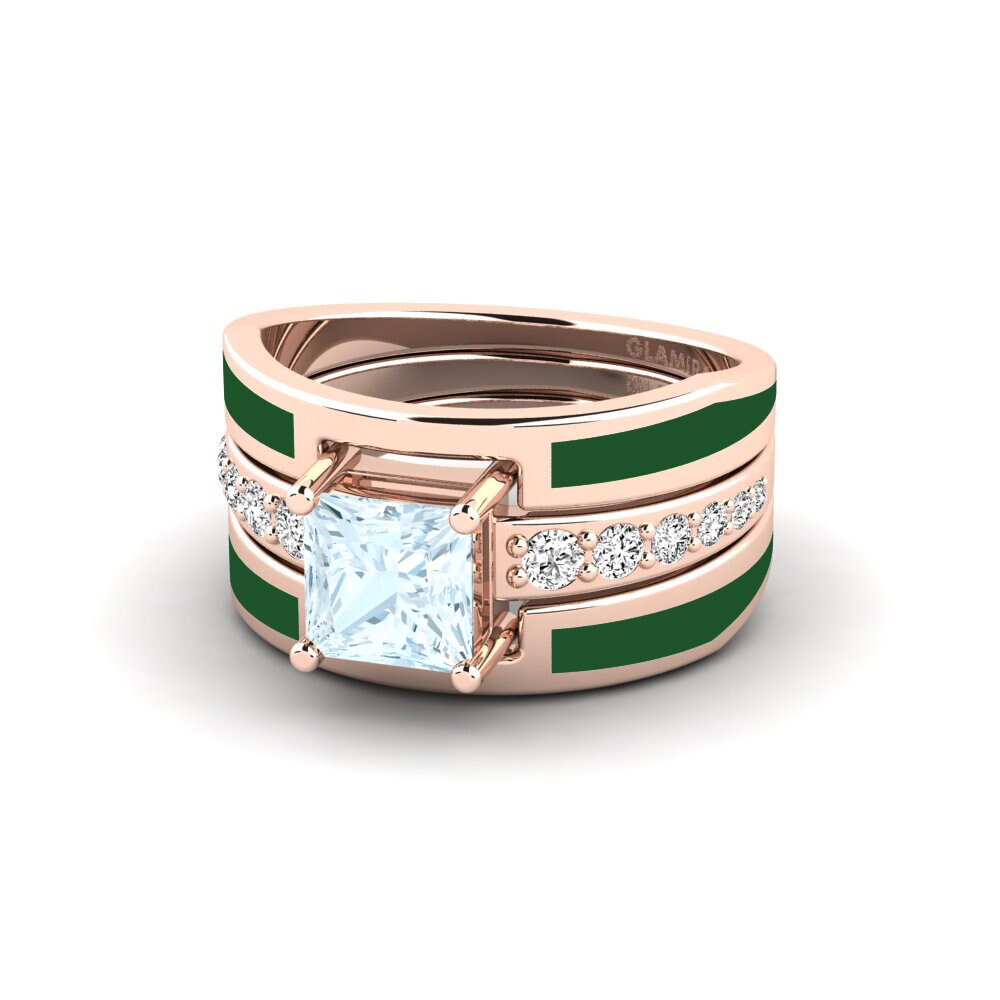 Aquamarin Ring Andode SET