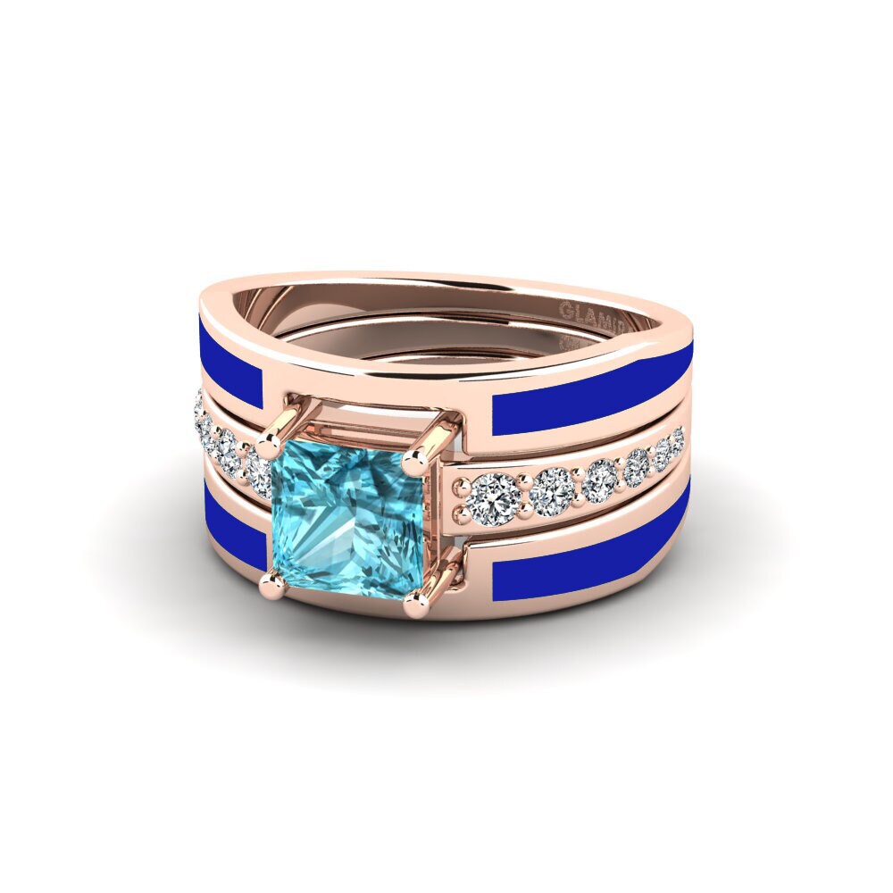 Blue Zircon Ring Andode SET