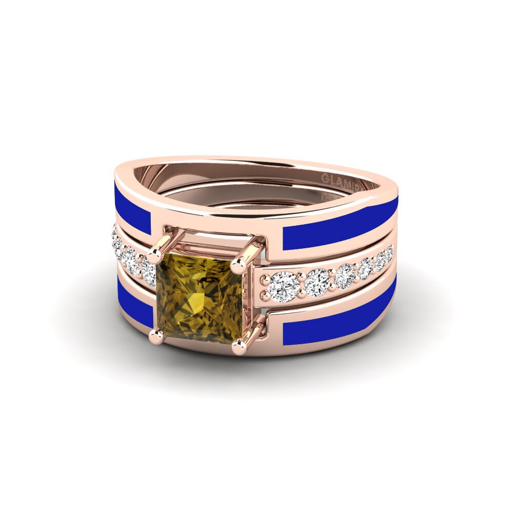 Circón Marrón Anillo Andode SET