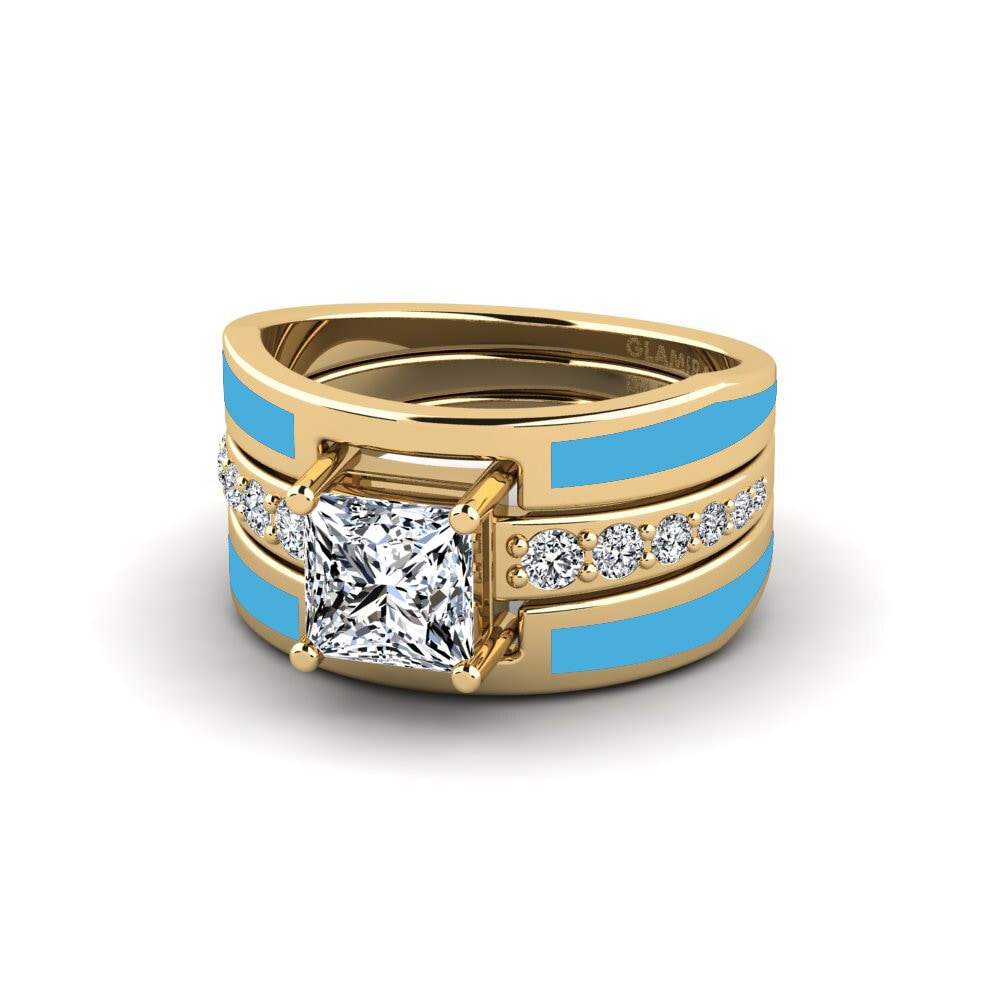Gelbgold 750 Ring Andode SET