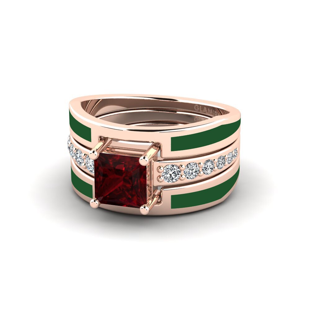 Garnet Ring Andode SET