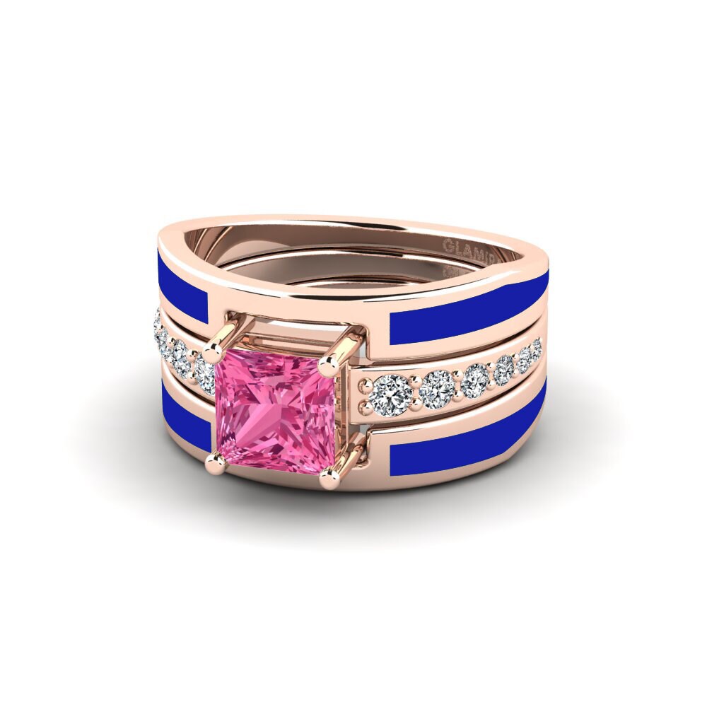 Tourmaline Rose Bague Andode SET