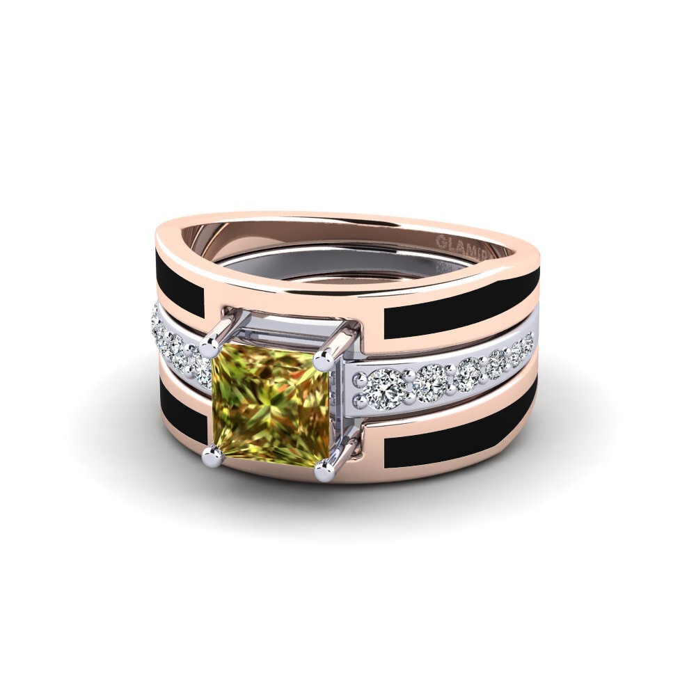 Bagues Or Rose& Blanc 14k Pierre de Sultan Enhancer