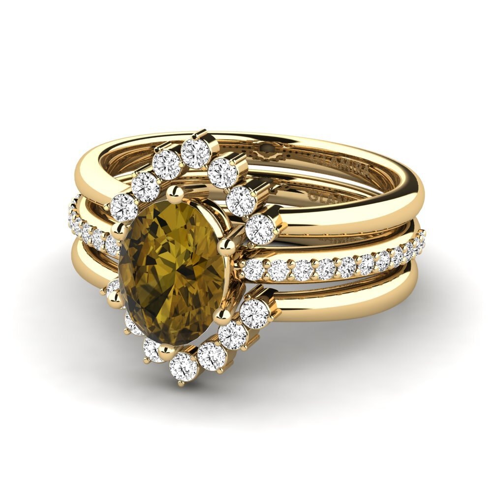Circón Marrón Anillo Begdez SET