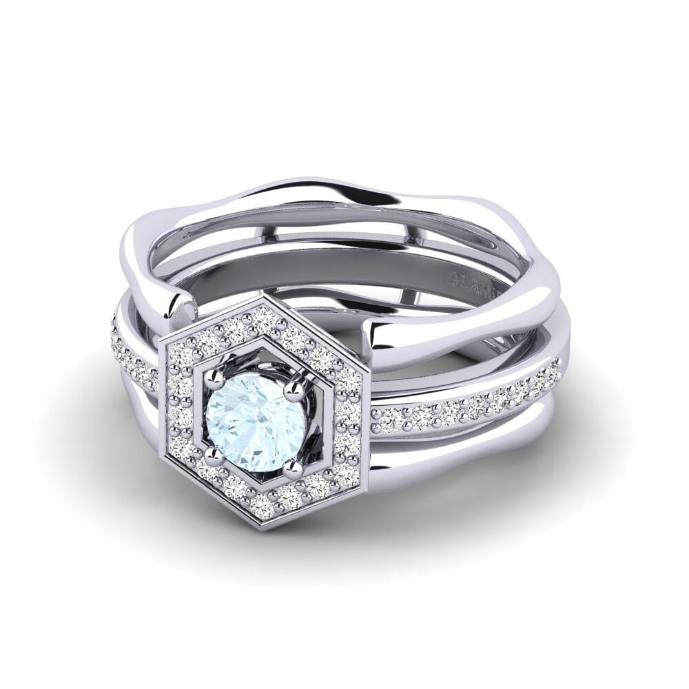 Aquamarine Ring Bemen SET