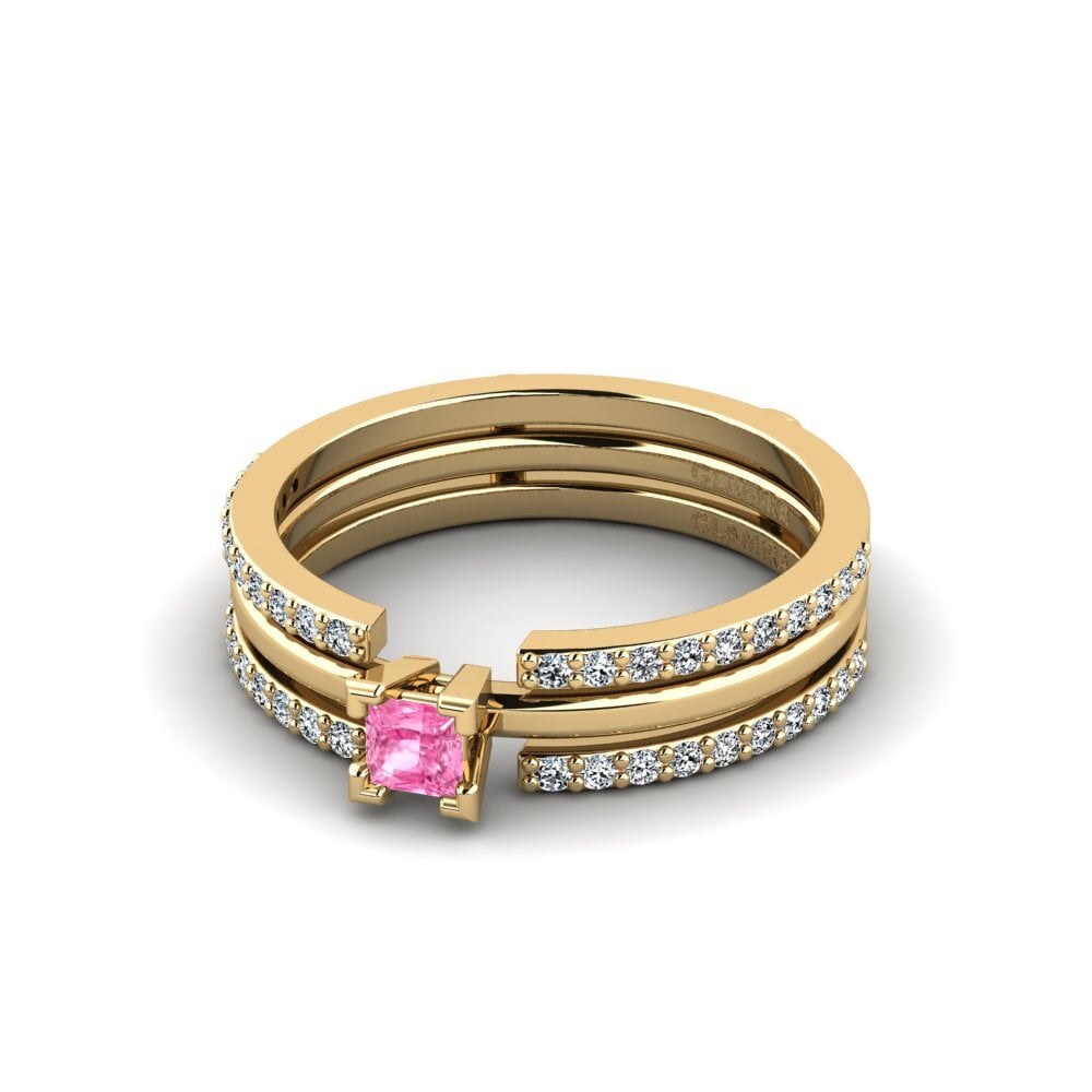 Zafiro Rosado Anillo Brave SET