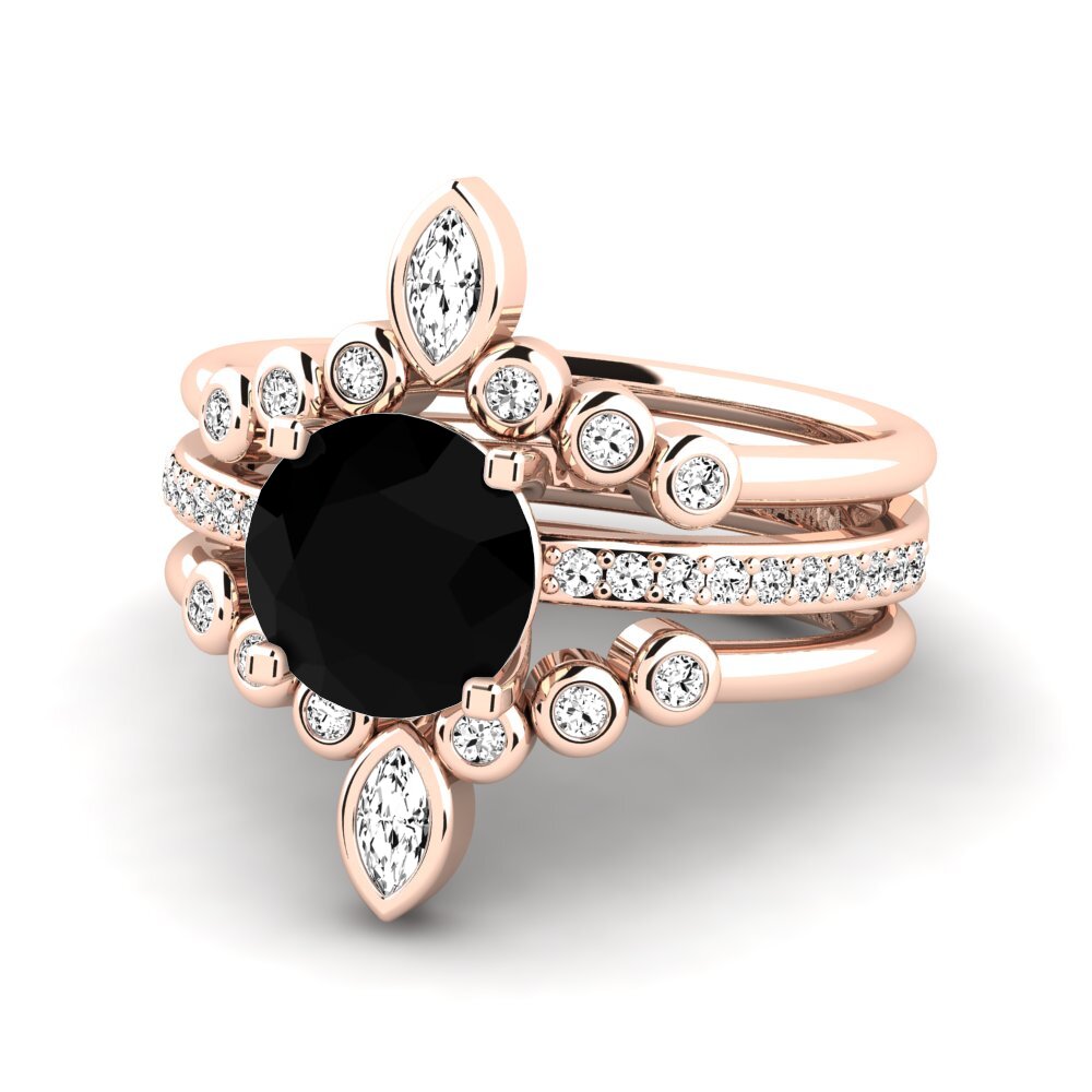 Ónix Negro Anillo Cyanci SET
