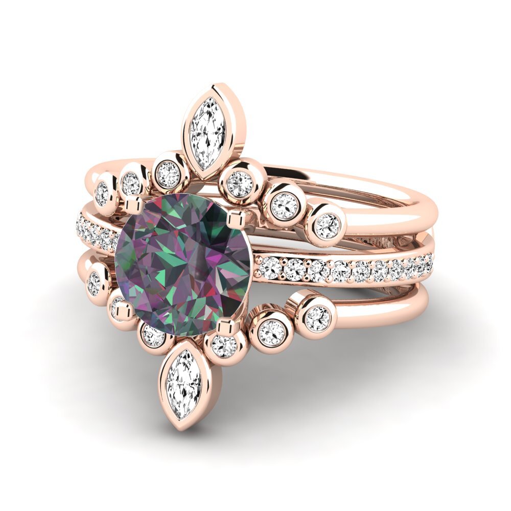Topacio Místico Anillo Cyanci SET
