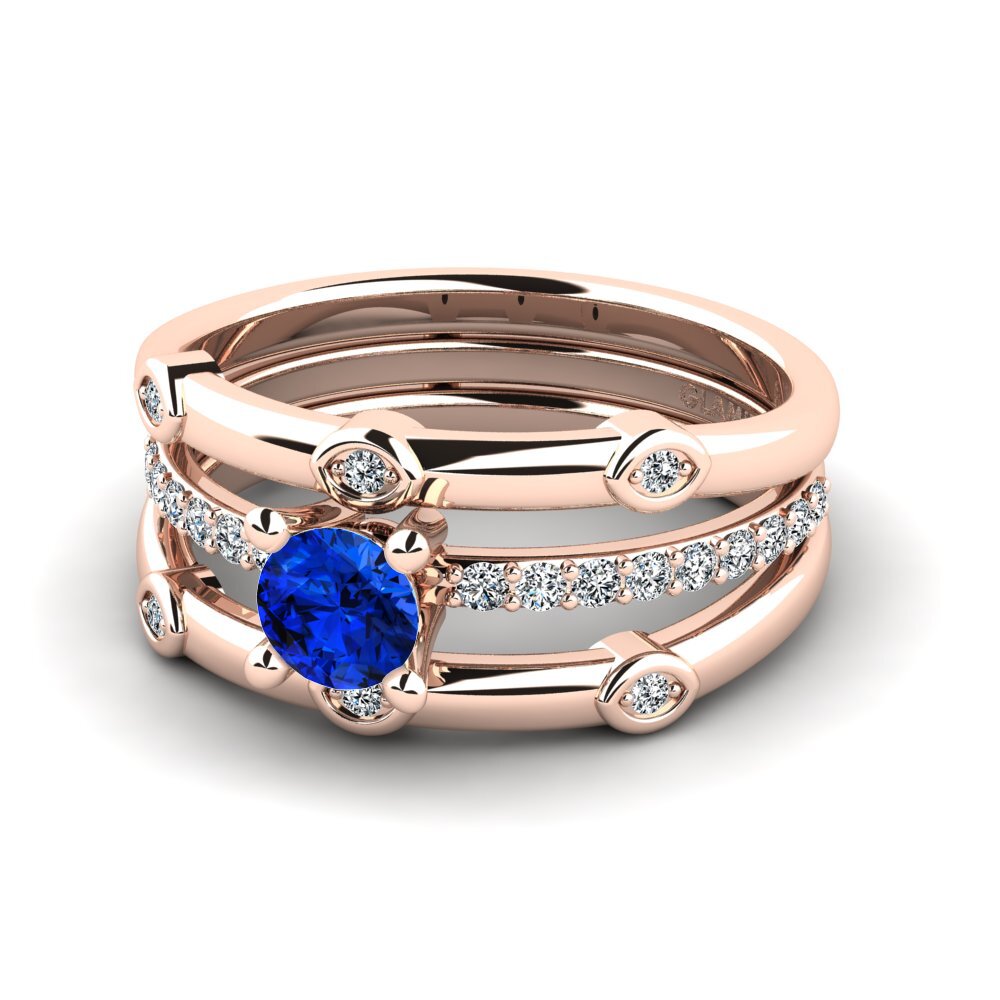 Saphir (im Labor gezüchtet) Ring Cynigo SET